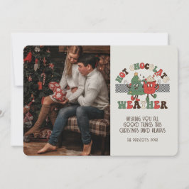 Retro Groovy Foto Weihnachtsschokolade Wetter Karte