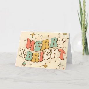 Retro Groovy Frohe und strahlende Weihnachten