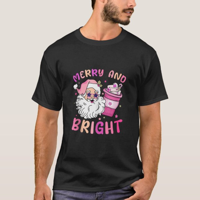Retro Groovy Fröhlich und hellrosa Funny Funny Chr T-Shirt (Vorderseite)