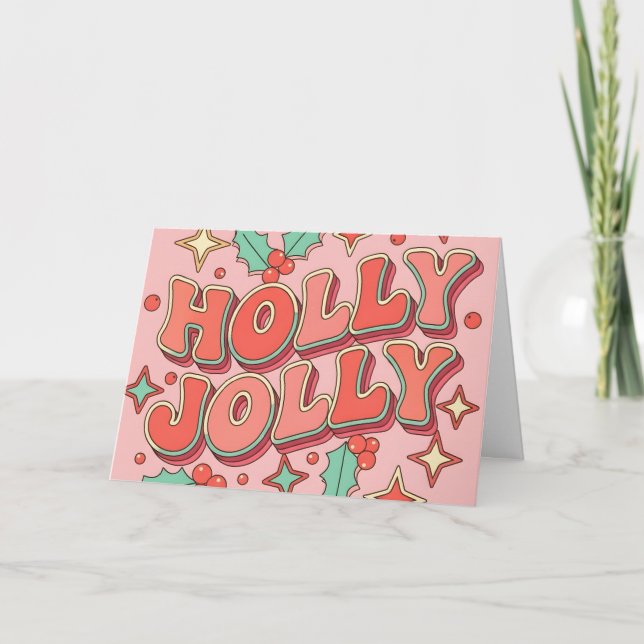 Retro Groovy Fröhliche Weihnachten (Vorderseite)