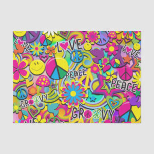 Retro Groovy FUN 60er Jahre Love Geburtstagsparty Seidenpapier