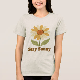 Retro Groovy Gänseblümchen-Blume Benutzerdefiniert Tri-Blend Shirt