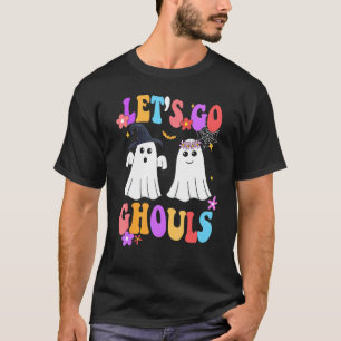 Retro Groovy Geist Gruselig Halloween LETS GO SHOU T-Shirt