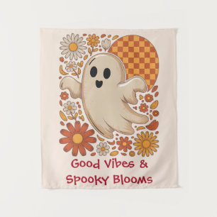 Retro Groovy Geist Süße Floral Halloween Blumen Wandteppich