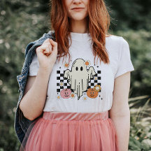 Retro Groovy Ghost Halloween Hemd für Frauen