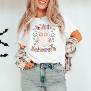 Retro Groovy Ghost Hippie Halloween T - Shirt