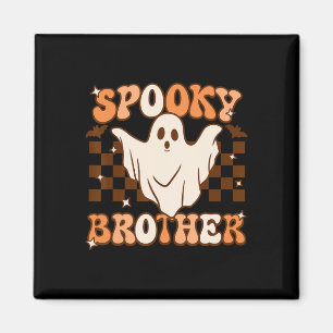 Retro Groovy Ghost Spooky Brother Costume Matching Magnet