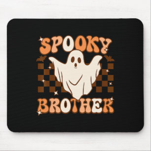 Retro Groovy Ghost Spooky Brother Costume Matching Mousepad
