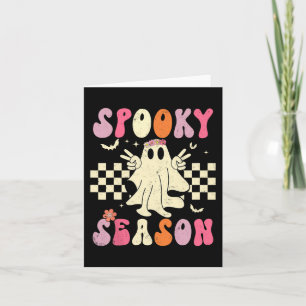 Retro Groovy Ghost Spooky Season Ghost Boo Hallowe Karte