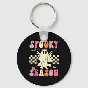 Retro Groovy Ghost Spooky Season Ghost Boo Hallowe Schlüsselanhänger