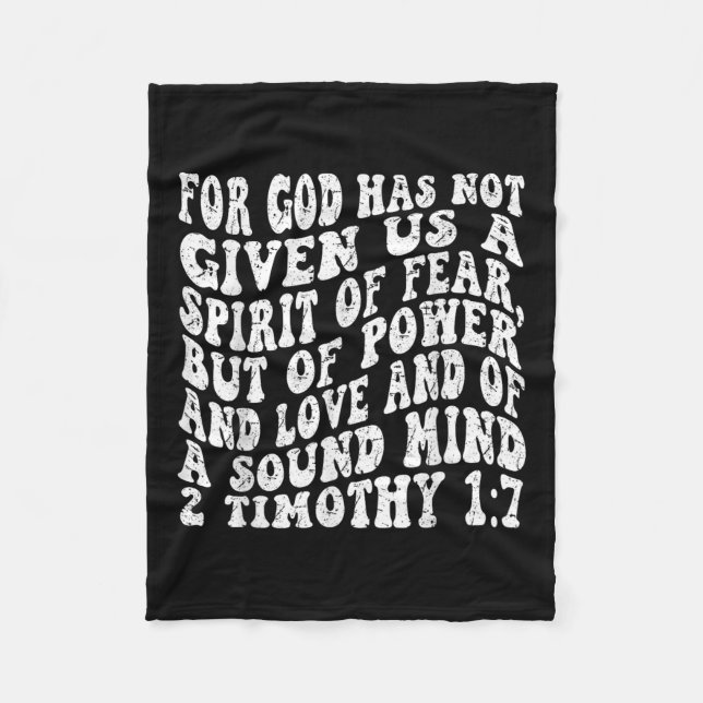 Retro Groovy Glaube 2 Timothy 1 7 Denn Gott hat ni Fleecedecke (Vorderseite)