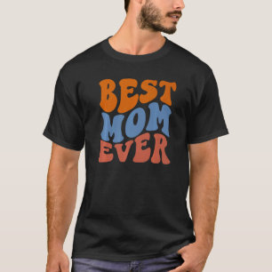 Retro Groovy Glow Beste Mutter Aller Zeiten Wavy H T-Shirt