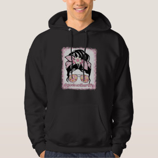Retro Groovy Godmother Messy Hair Bun Bleaches Hip Hoodie