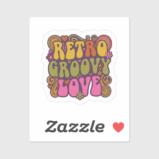 Retro Groovy Good Vibes 70s Vintage Sticker (Blatt)