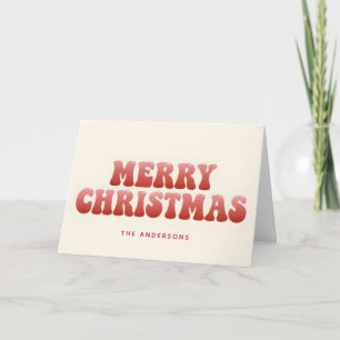 Retro Groovy Gradient Schriftzug Frohe Weihnachten