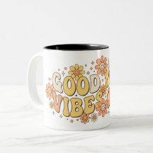Retro Groovy Gute Vibes Only Wellige Typografie Ku