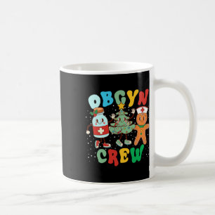 Retro Groovy Gynäkologe-Crew Weihnachtsbaum Latte Kaffeetasse
