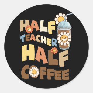 Retro Groovy Halblehrer Halbtagslehre Hungerschmer Runder Aufkleber
