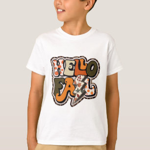Retro Groovy Hallo Herbst Herbst Vibes Blitzbol T-Shirt