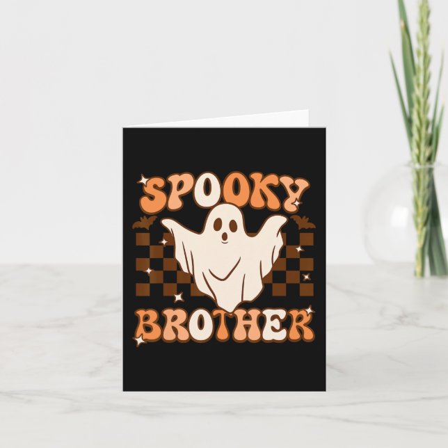 Retro Groovy Halloween Ghost Spooky Brother Costum Karte (Vorderseite)