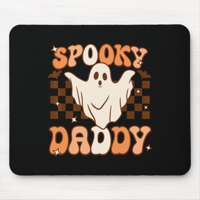 Retro Groovy Halloween Ghost Spooky Daddy Costume Mousepad (Vorne)