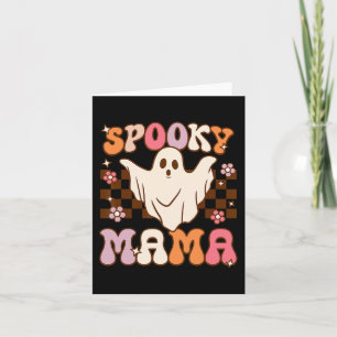 Retro Groovy Halloween Ghost Spooky Mama-Kostüm Karte