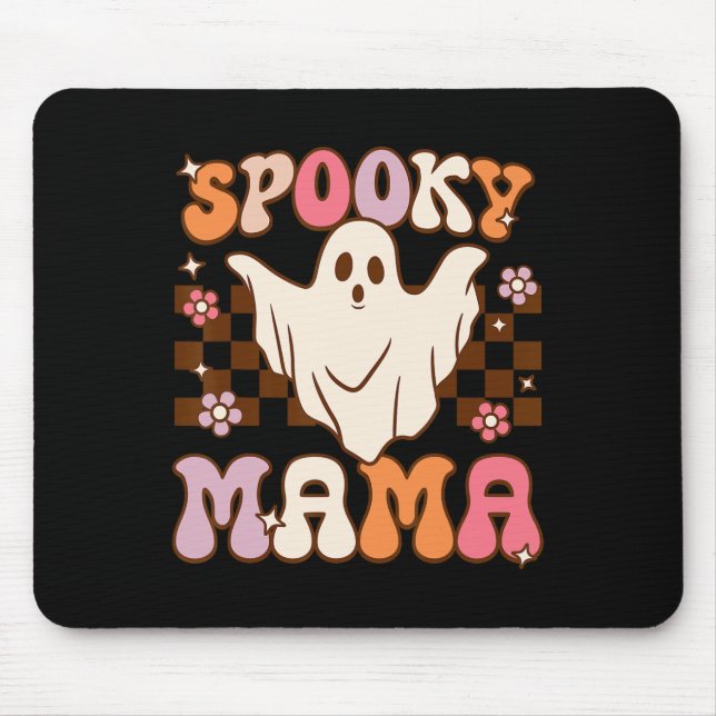 Retro Groovy Halloween Ghost Spooky Mama-Kostüm Mousepad (Vorne)