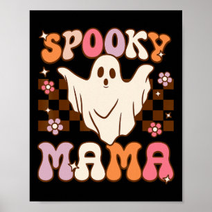 Retro Groovy Halloween Ghost Spooky Mama-Kostüm Poster