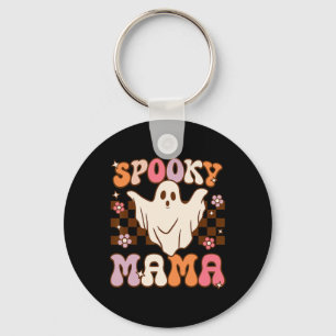 Retro Groovy Halloween Ghost Spooky Mama-Kostüm Schlüsselanhänger