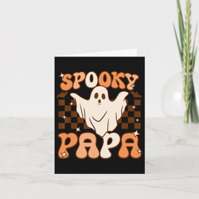 Retro Groovy Halloween Ghost Spooky Papa Kostüm Karte (Vorderseite)