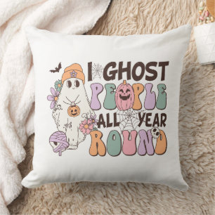 Retro Groovy Halloween I Ghost People das ganze Ja Kissen