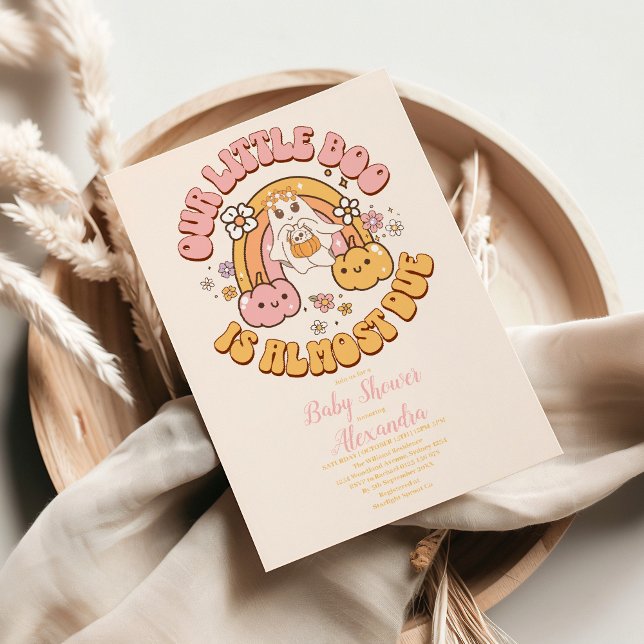 Retro Groovy Halloween Little Boo Baby Dusche Einladung (Von Creator hochgeladen)