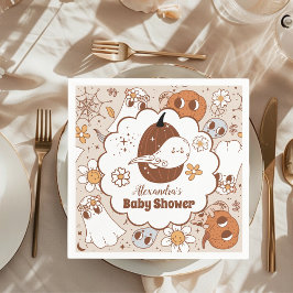 Retro Groovy Halloween Little Boo Baby Dusche Serviette