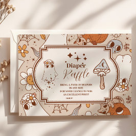 Retro Groovy Halloween Little Boo Raffle Diapper Begleitkarte