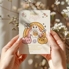 Retro Groovy Halloween Little Boo Raffle Diapper Begleitkarte