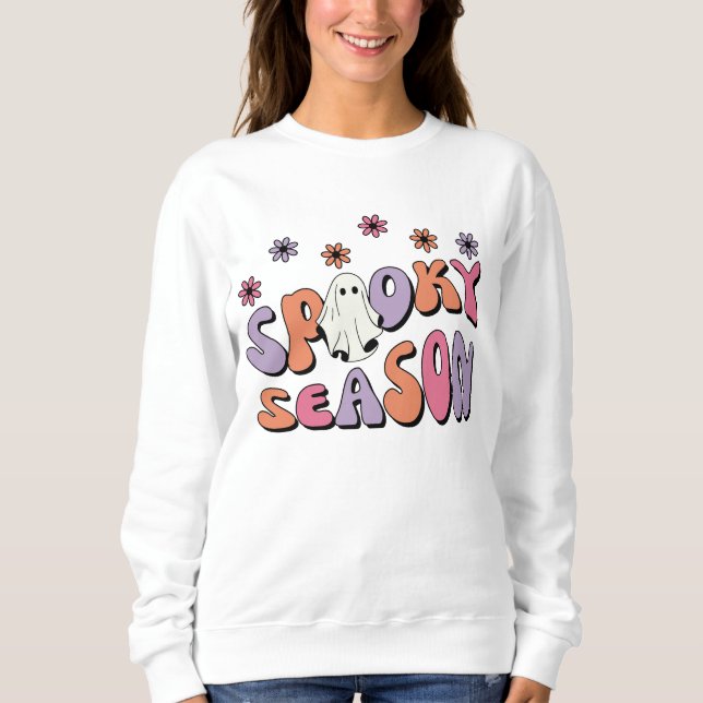 Retro Groovy Halloween Spooky Season Sweatshirt (Vorderseite)