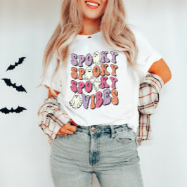 Retro Groovy Halloween Spooky Vibes T - Shirt