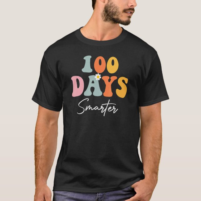 Retro Groovy Happy 100th Day Of School 100 Days Sm T-Shirt (Vorderseite)