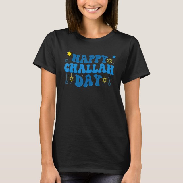 Retro Groovy Happy Challah Days  Hanukkah Jewish T-Shirt (Vorderseite)