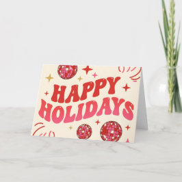 Retro Groovy Happy Holidays Merry Christmas Feiertagskarte