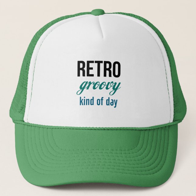Retro Groovy Hat Truckerkappe (Vorderseite)