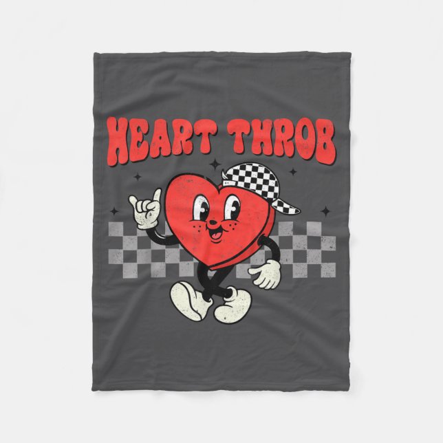 Retro Groovy Heart Throb Valentines Day Toddlers B Fleecedecke (Vorderseite)