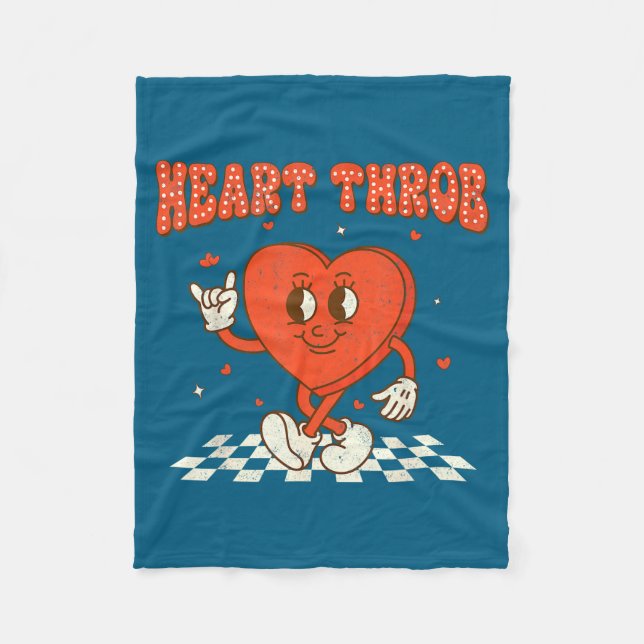 Retro Groovy Heart Throb Valentines Day Toddlers B Fleecedecke (Vorderseite)