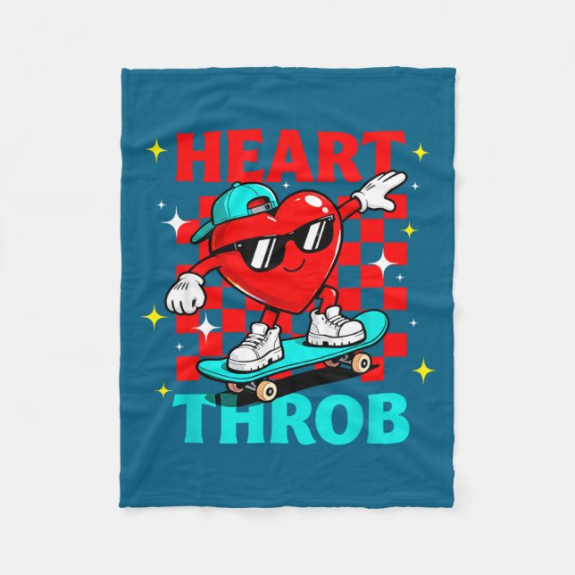 Retro Groovy Heart Throb Valentines Day Toddlers B Fleecedecke (Vorderseite)