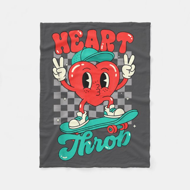 Retro Groovy Heart Throb Valentines Day Toddlers B Fleecedecke (Vorderseite)