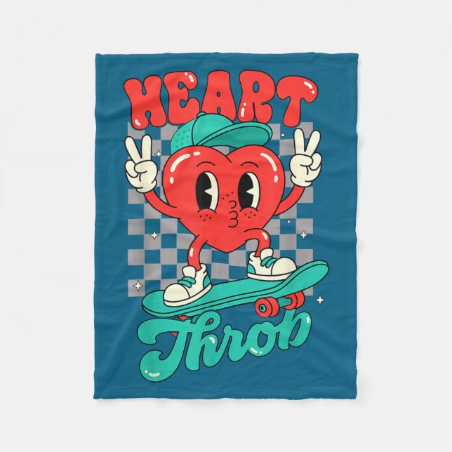 Retro Groovy Heart Throb Valentines Day Toddlers B Fleecedecke (Vorderseite)