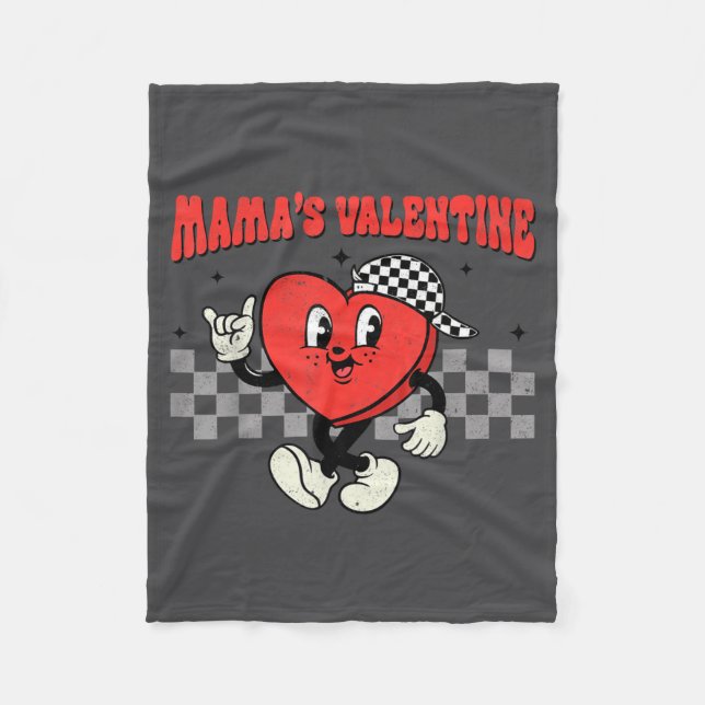 Retro Groovy Heart Throb Valentines Day Toddlers B Fleecedecke (Vorderseite)