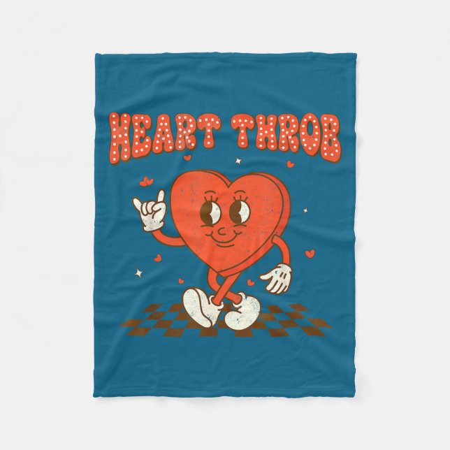 Retro Groovy Heart Throb Valentines Day Toddlers B Fleecedecke (Vorderseite)