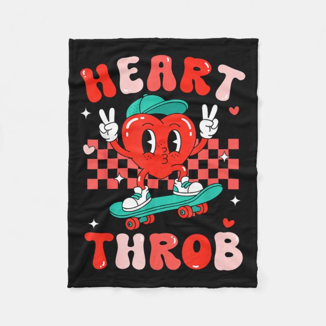 Retro Groovy Heart Throb Valentines Day Toddlers B Fleecedecke (Vorderseite)