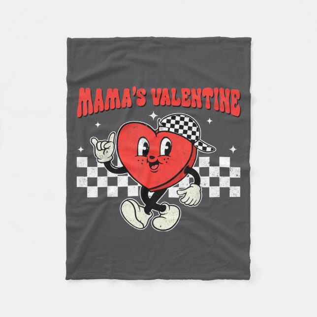Retro Groovy Heart Throb Valentines Day Toddlers B Fleecedecke (Vorderseite)